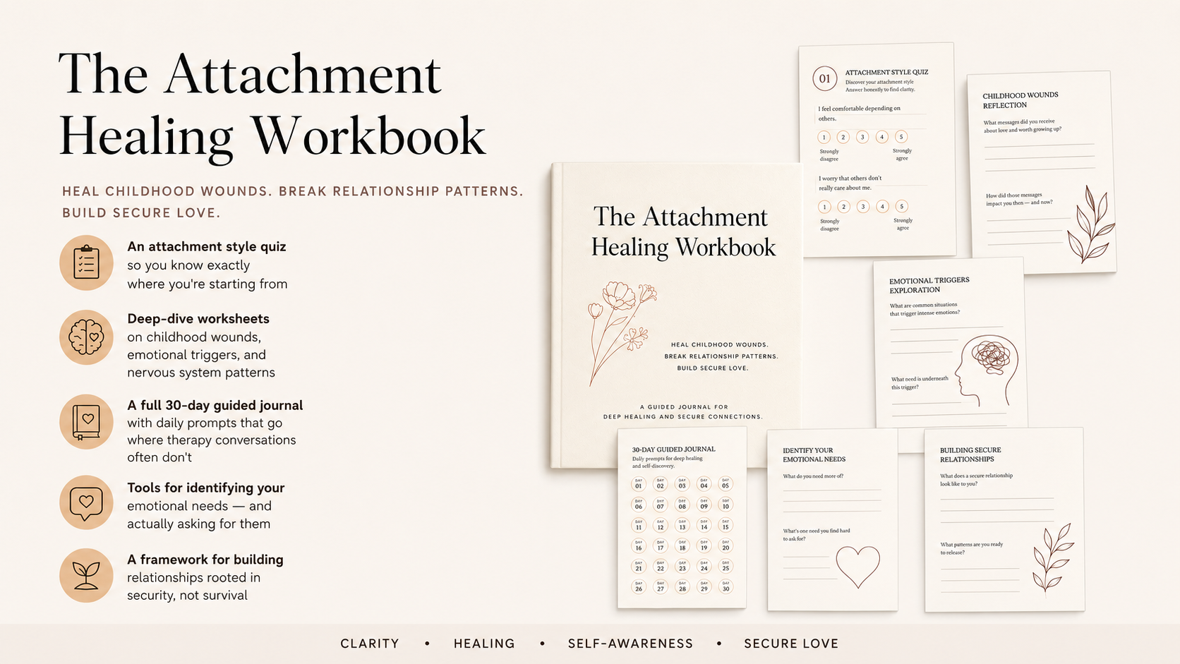 The Attachment Healing Workbook | Heal Childhood Wounds, Break Relationship Patterns & Build Secure Love